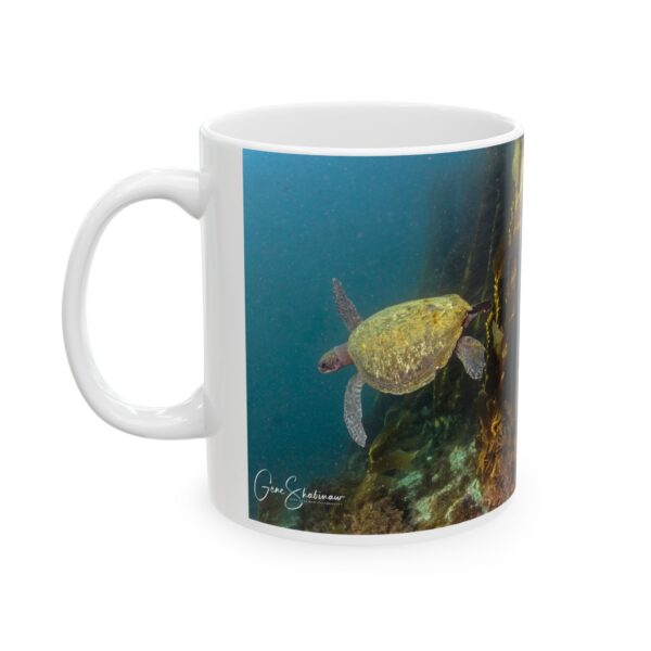 Ceramic Mug 11oz. Turtle, dive flag opposite side. - Image 3