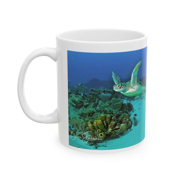 Ceramic Mug 11oz. Turtle and dive flag on opposite side. - Image 3