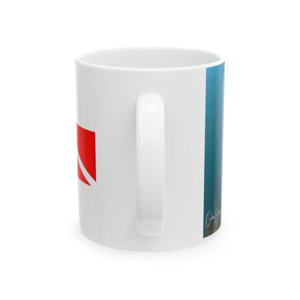 Ceramic Mug 11oz. Turtle, dive flag opposite side. - Image 2