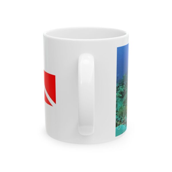Ceramic Mug 11oz. Turtle and dive flag on opposite side. - Image 2